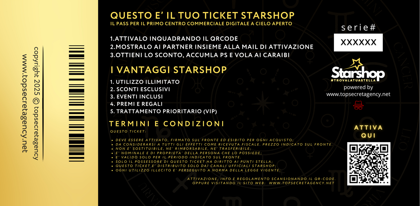 TICKET STARSHOP MENSILE al 50%
