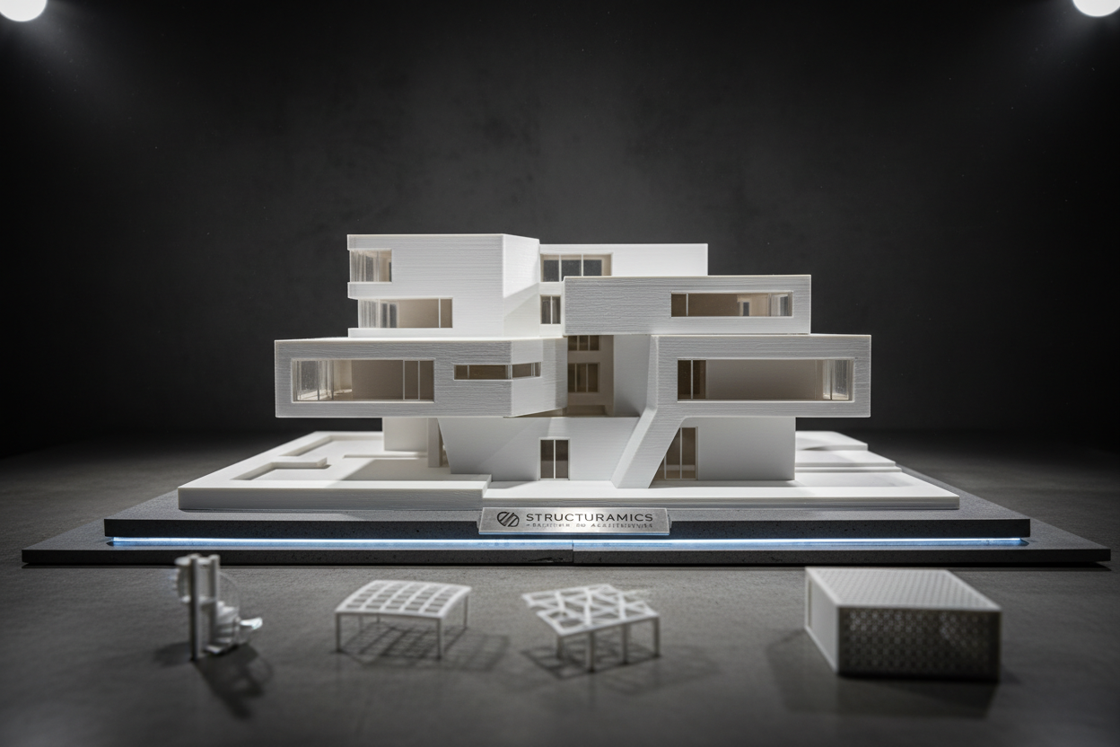 serve immagine di modello architettonico per azienda di stampa 3d